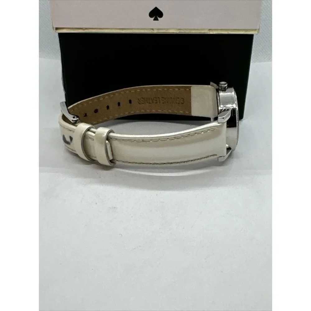 DNKY NY-8015 Women's White Leather Analog Dial Quartz Genuine Wrist Watch JNA175